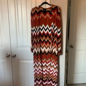 Chevron striped long cardigan